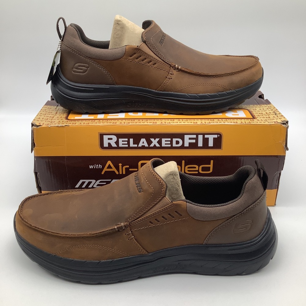 Skechers Relaxed Fit Decklan Alred Brown Slip On Loafer Walking Shoe Size 13 New